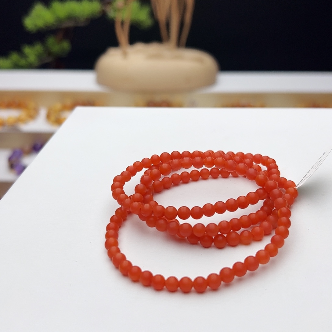 南红玛瑙未镶嵌手链南红4.8mm21.43
