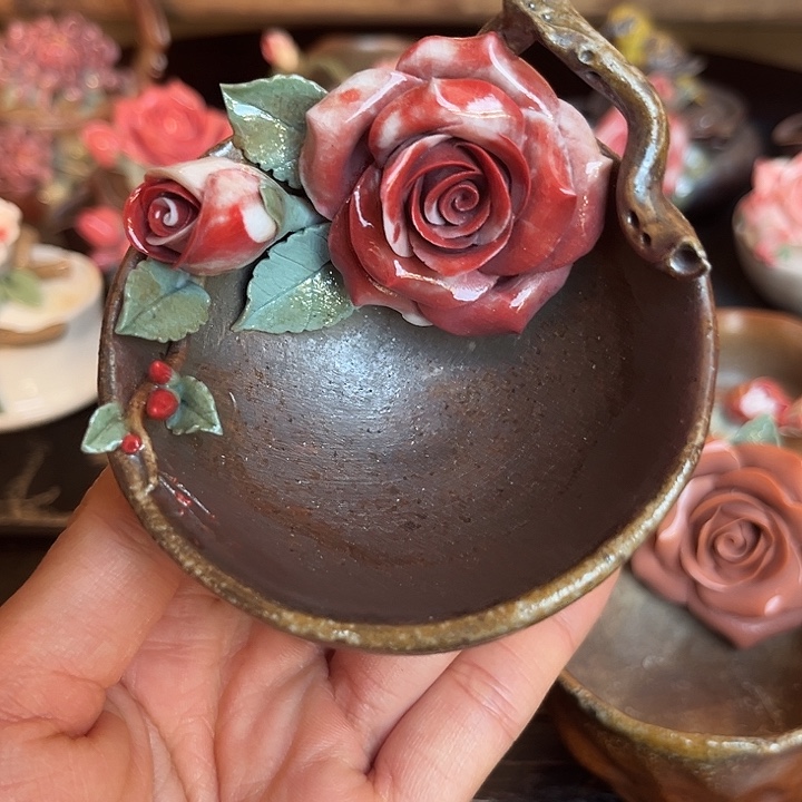 千玺造物柴烧玫瑰茶杯