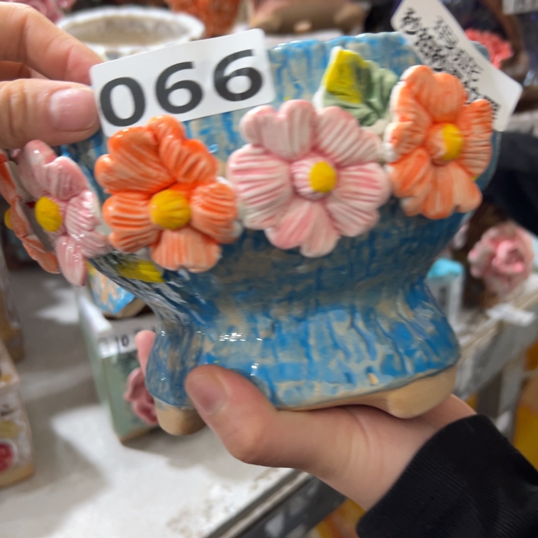 瑕疵066 满20发爱退拉黑多肉花盆