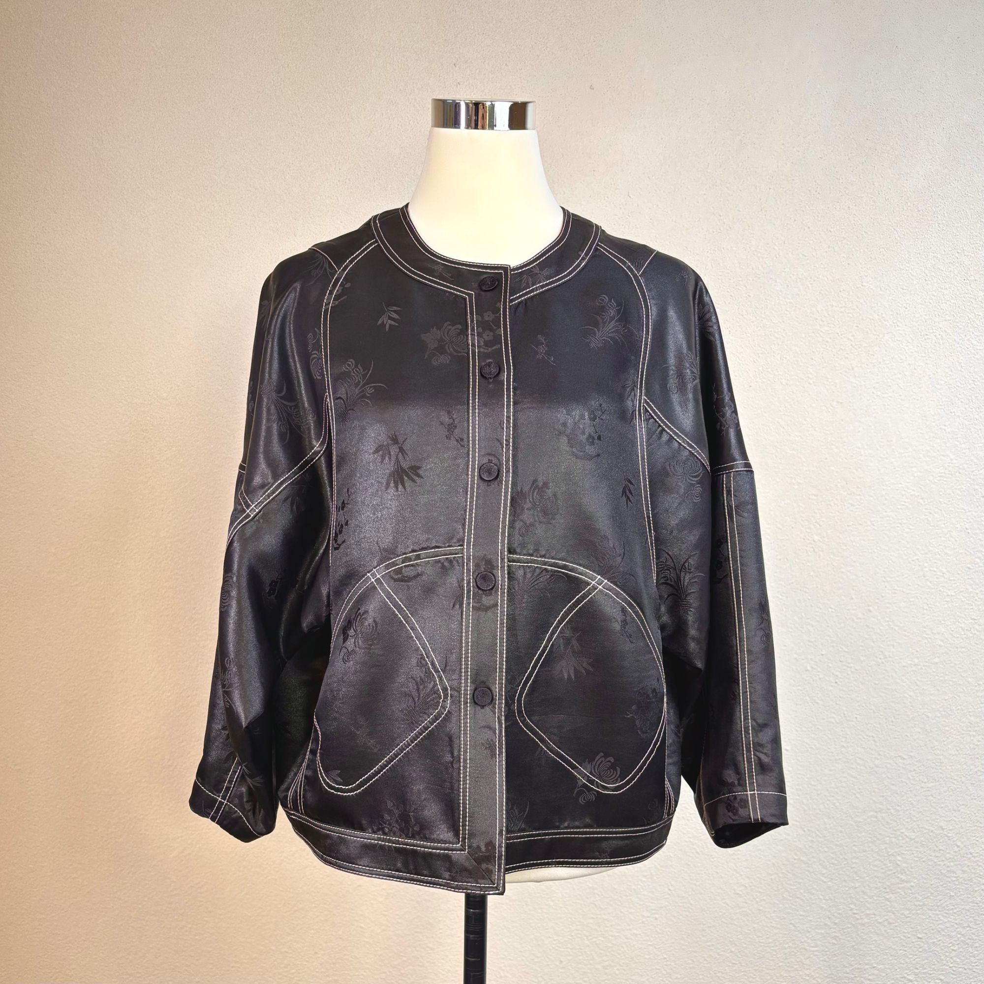 非遗香云纱满分桑蚕丝重磅重锻国风时尚百搭奢侈风黑色女士上衣