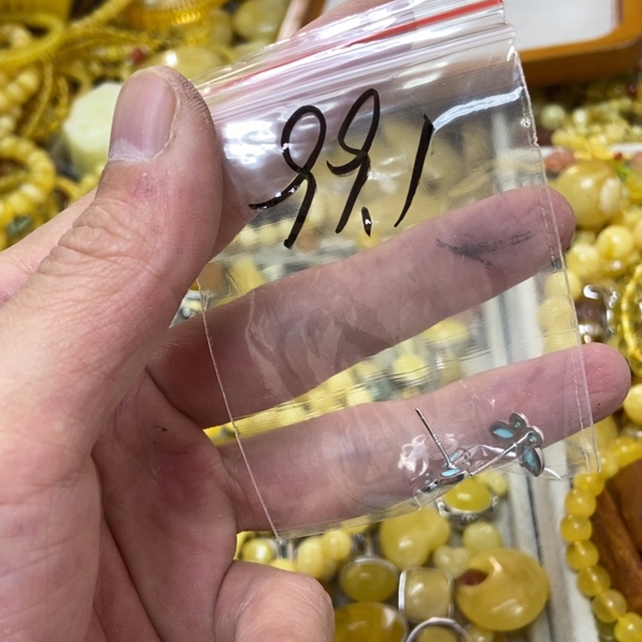 蜜蜡银S925镶嵌裸石多样性发货