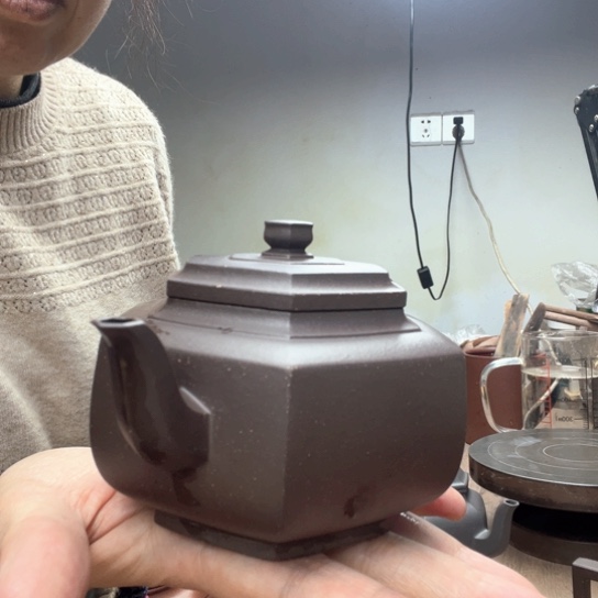 茶壶紫砂平***心原矿紫泥