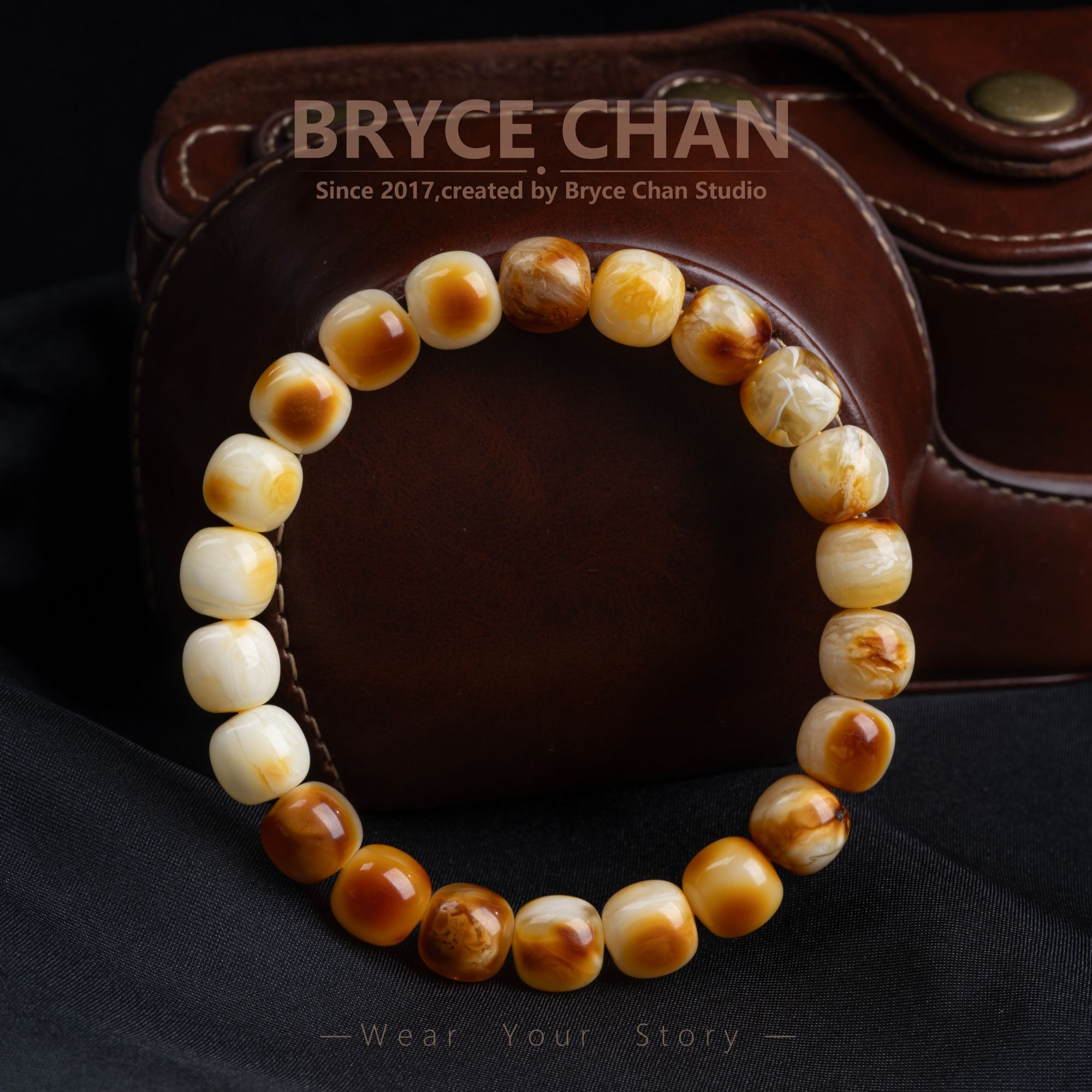 【耀今·沁色渐变妖孽老型单圈】（9.8mm·12.27g·手围17）百搭蜜蜡手串