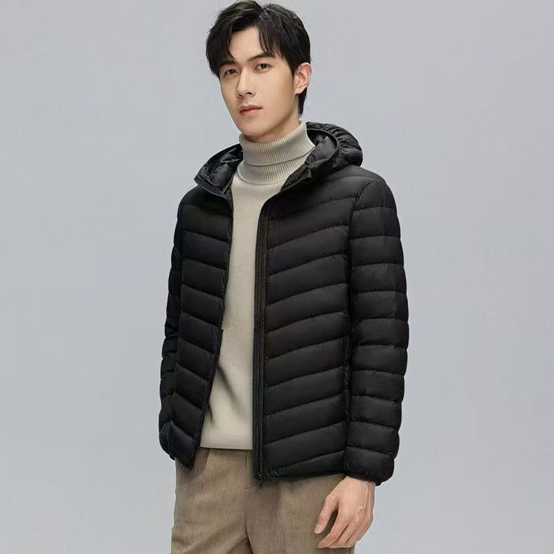 正品轻薄鸭绒服男士短款外套冬季薄款潮流百搭连帽超薄轻便羽绒服