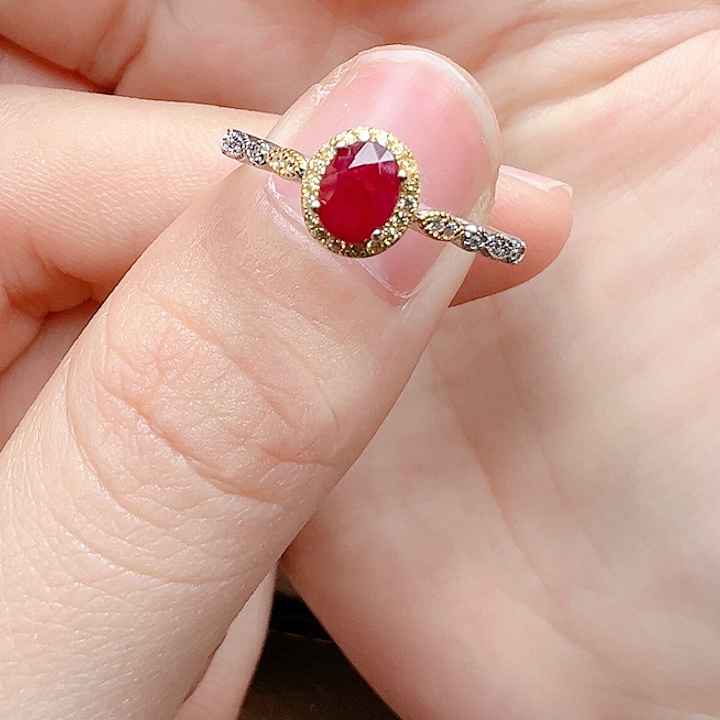 红宝石银S925镶嵌戒指