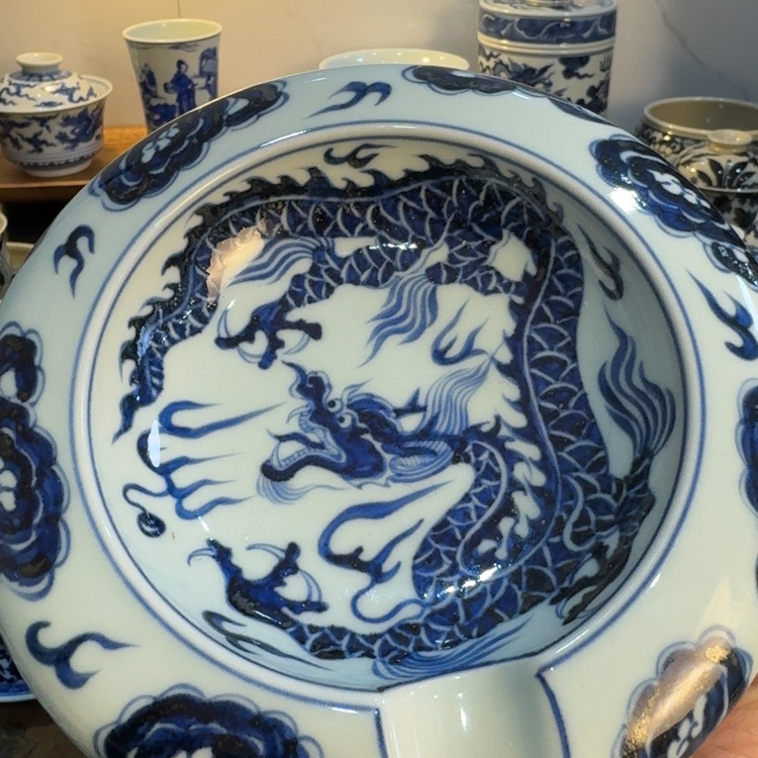 景德镇陶瓷手绘雪茄缸