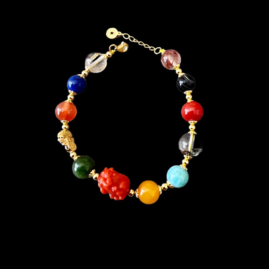 A1167 《聚鑫中古》南红+蜜蜡+和田玉+水晶手链多样性发一