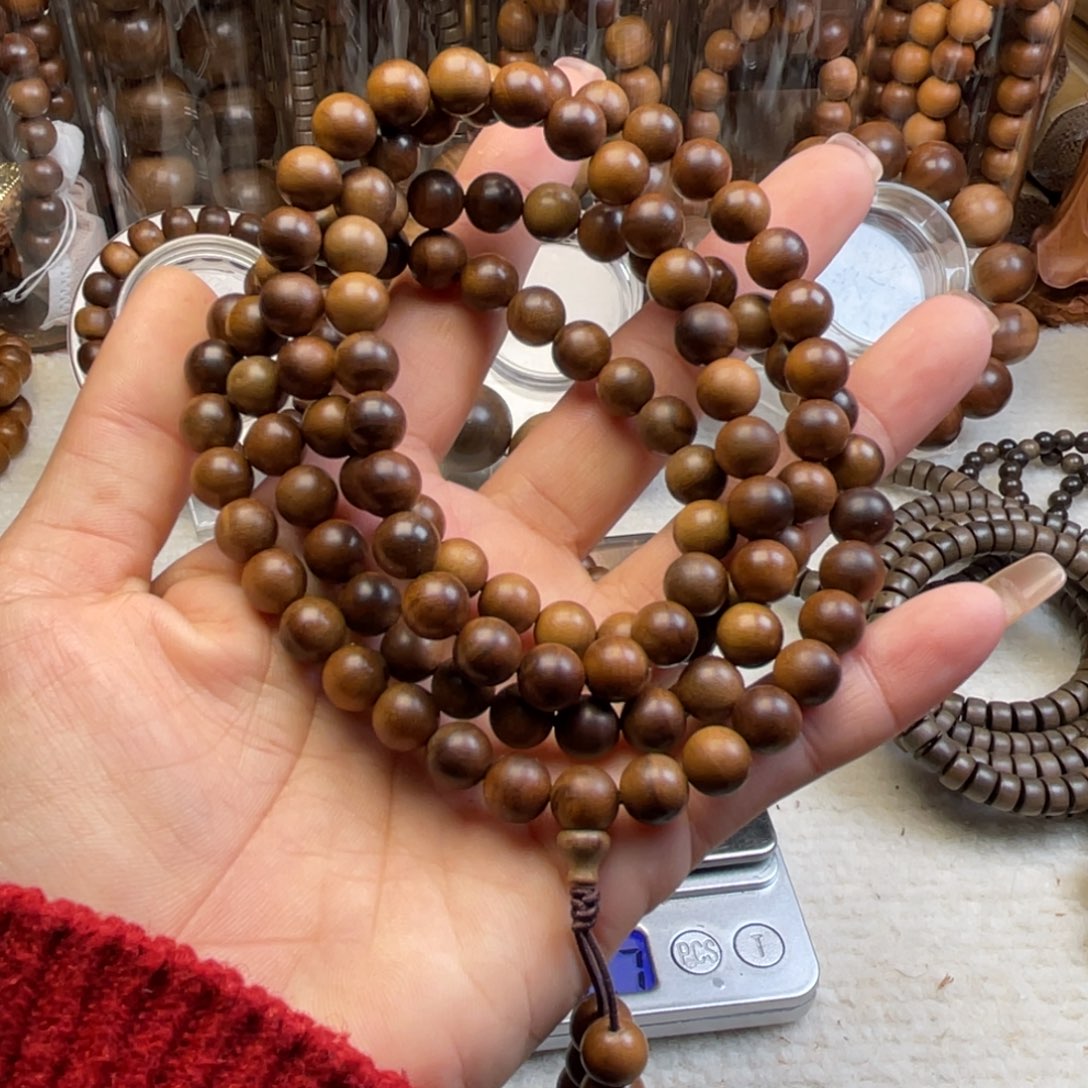 见***月手串/手链檀香木印度老山檀香0.8不沉微瑕疵