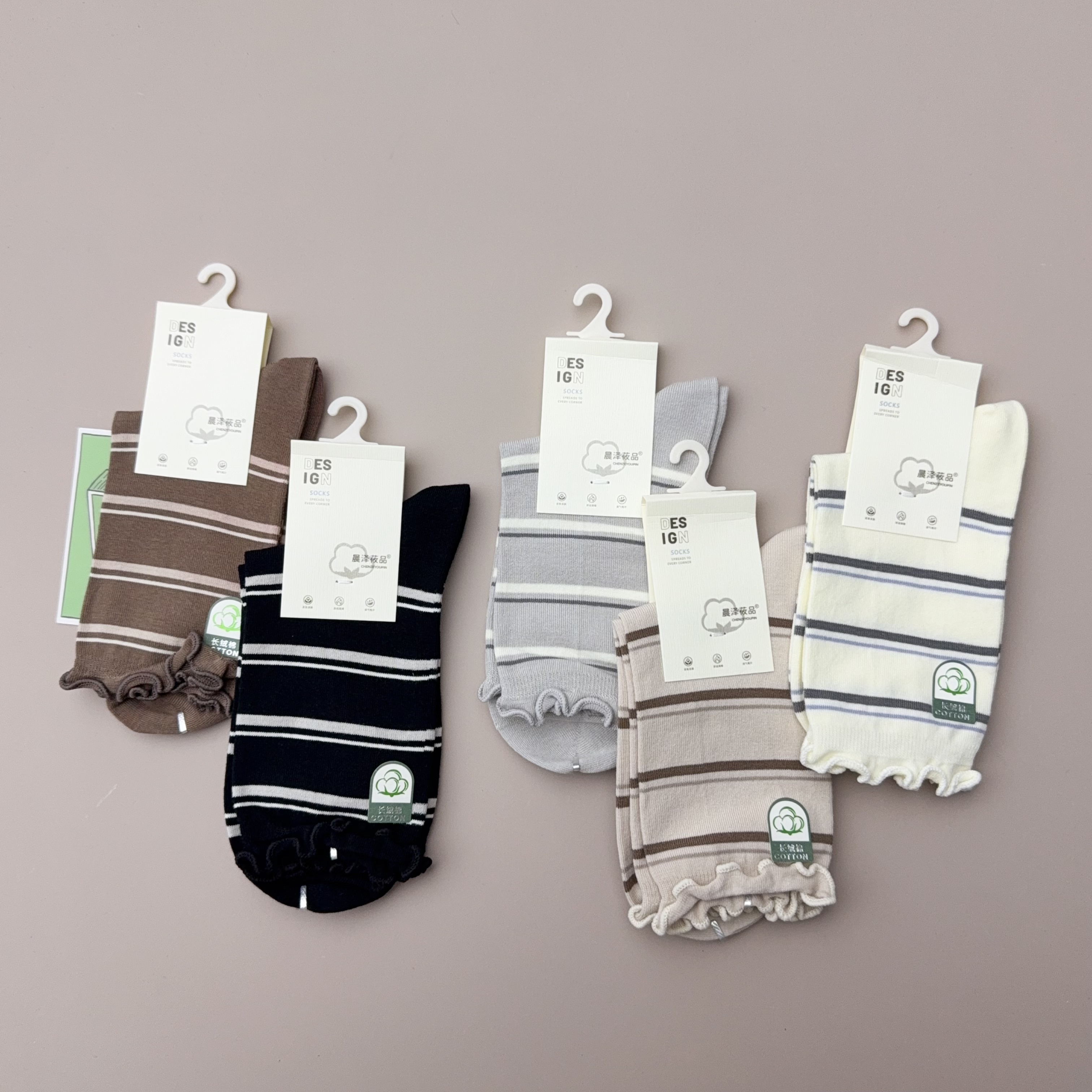 3027-8 五双女袜休闲韩系中筒袜