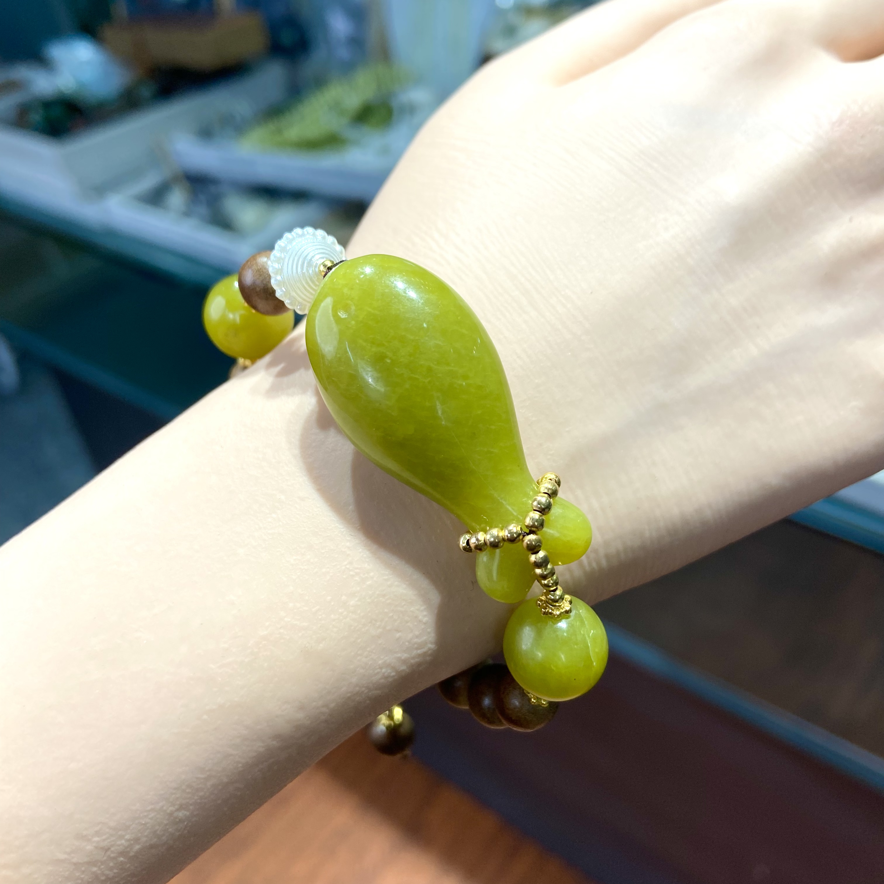 岫玉小黄鱼手链手串显白百搭