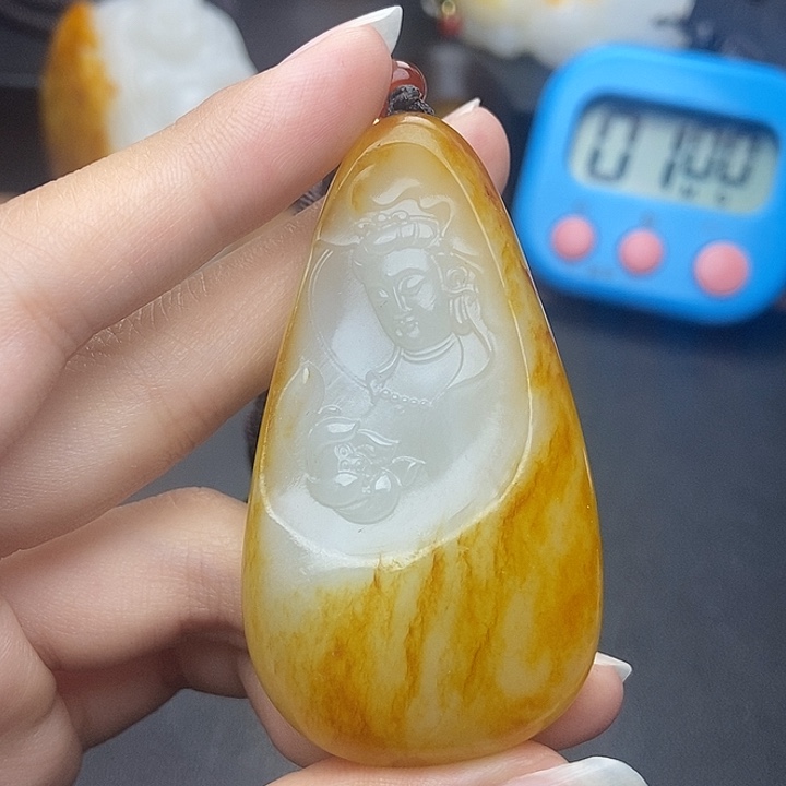 和田玉未镶嵌挂件竹**安N