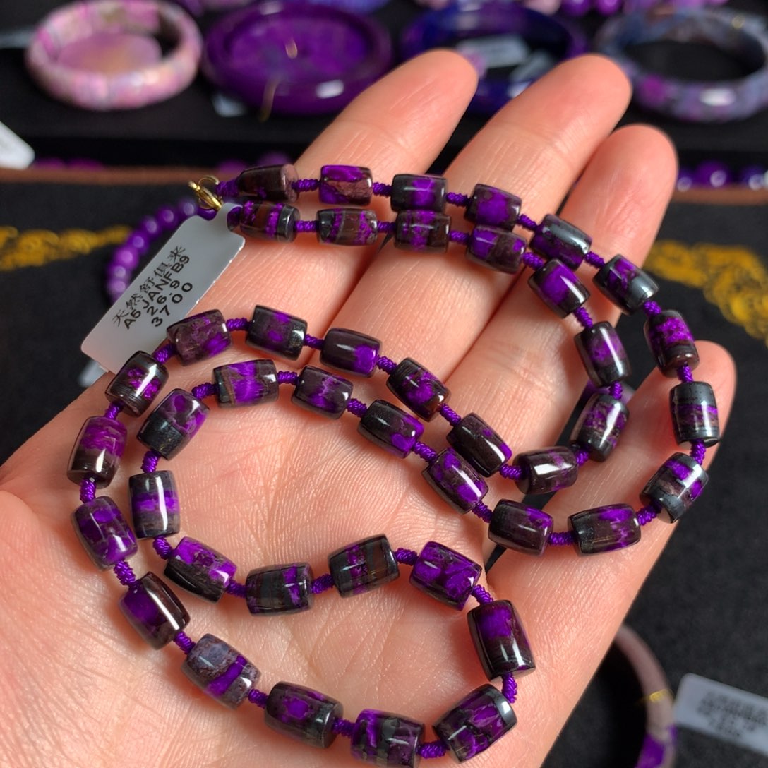 【闪购商品】苏纪石（舒俱来）丝绒桶珠项链未镶嵌