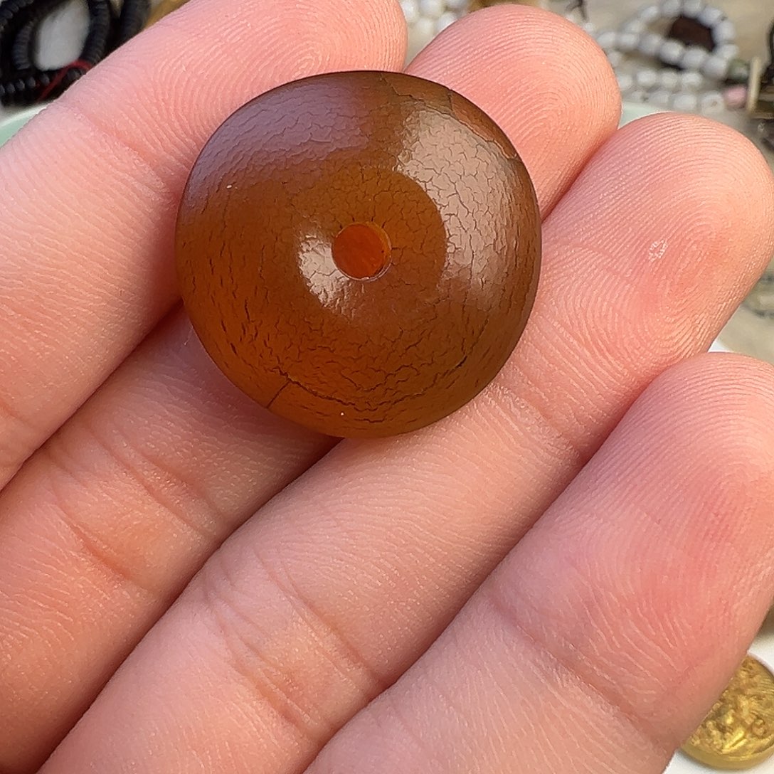 铜老青鱼石平安扣