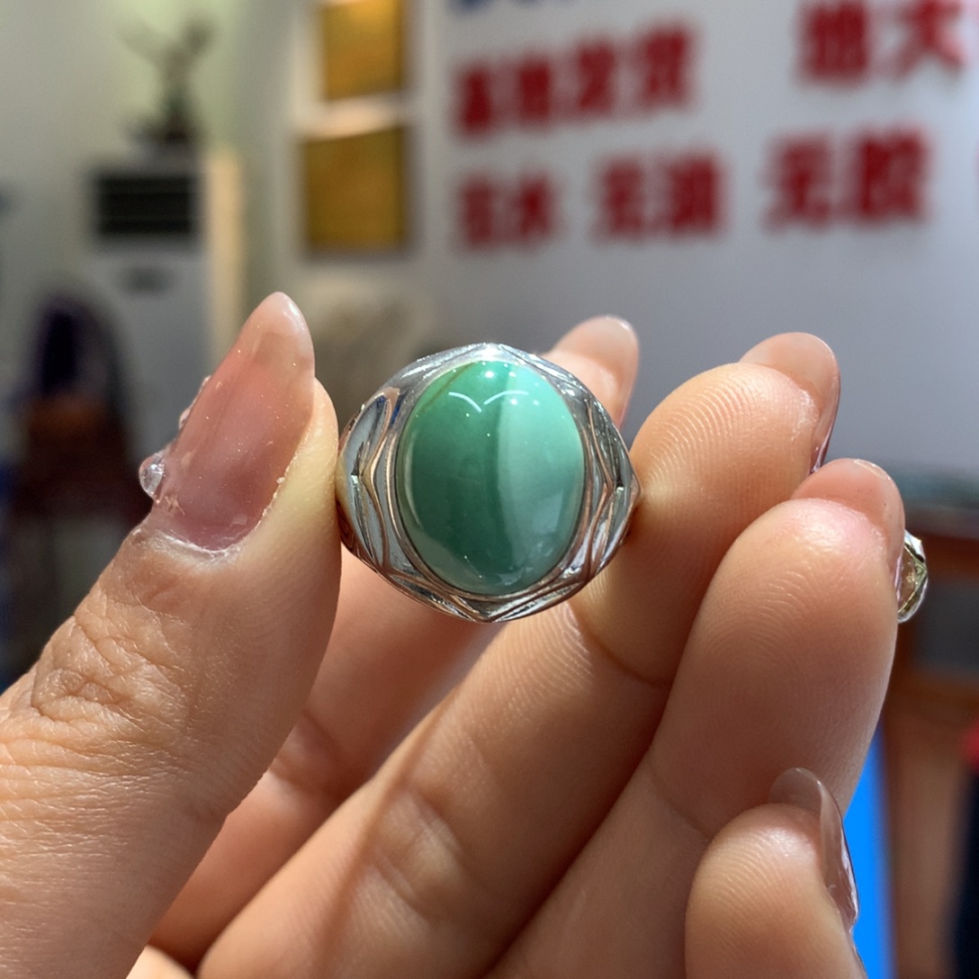 绿松石戒指银S925镶嵌