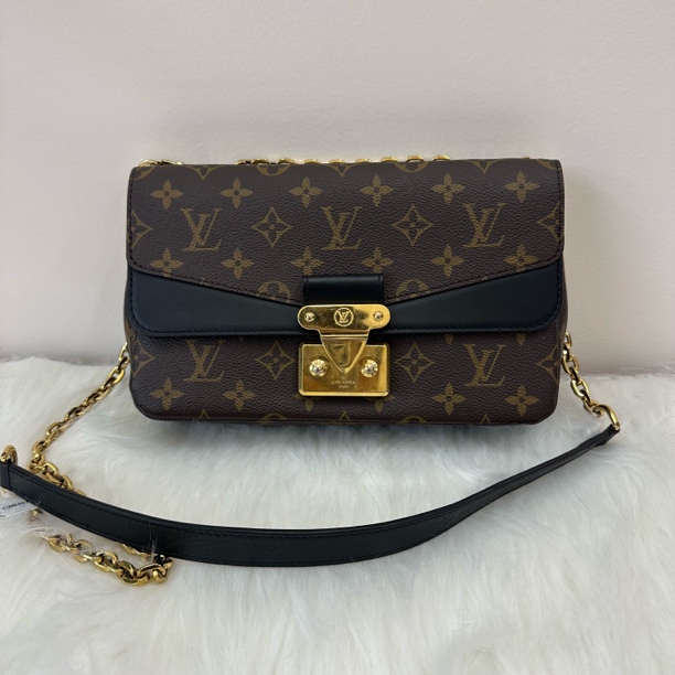 95新 LouisVuitton/路易威登 玛索链条包黑色