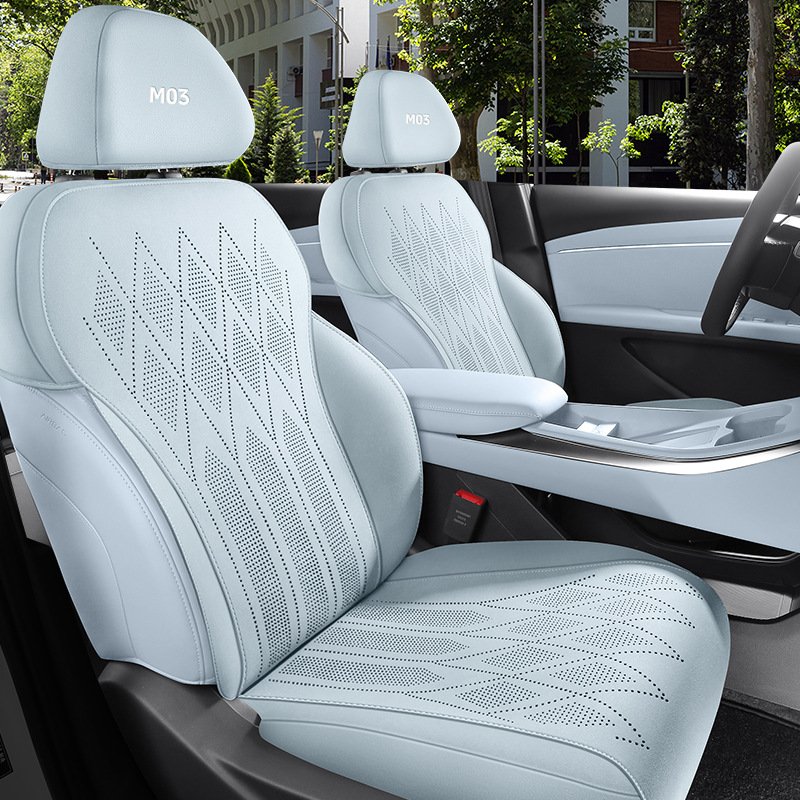 无品牌适用于小鹏MONA M03汽车坐垫四季通用马鞍垫翻毛皮座垫全包