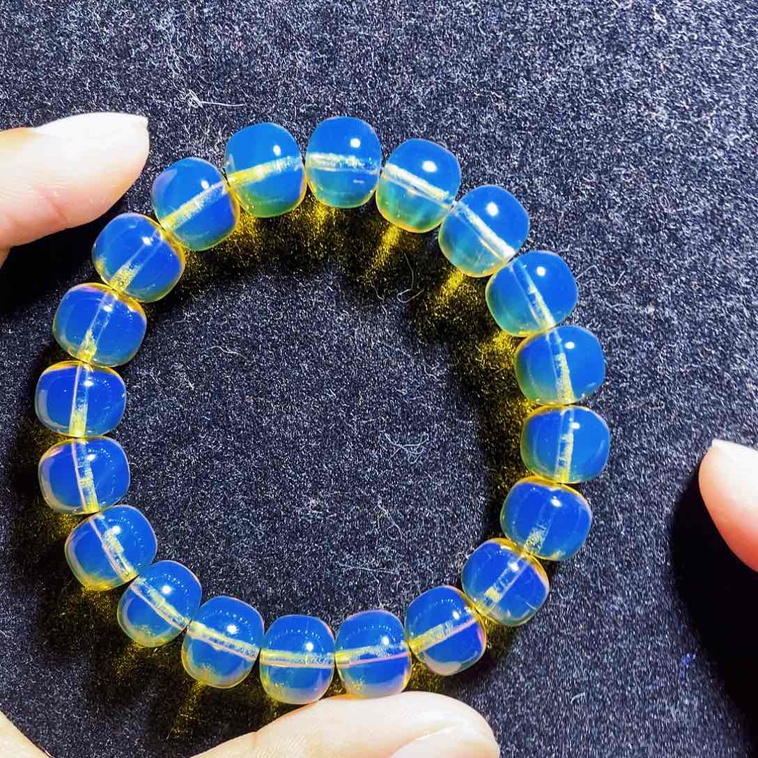 蓝珀裸石未镶嵌老型10手串
