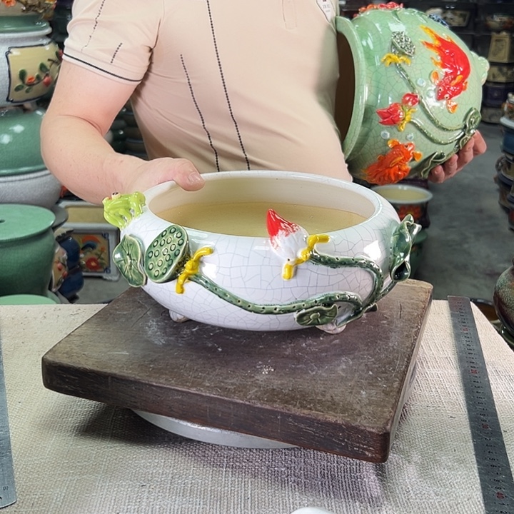 木***人泳坤堂石湾花盆陶瓷