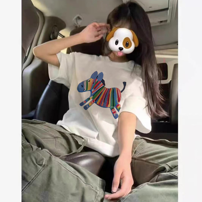 白色纯棉短袖韩版t恤女学生夏季休闲百搭设计感oversize宽松上衣