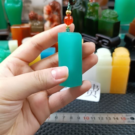 寿山石印石天青色