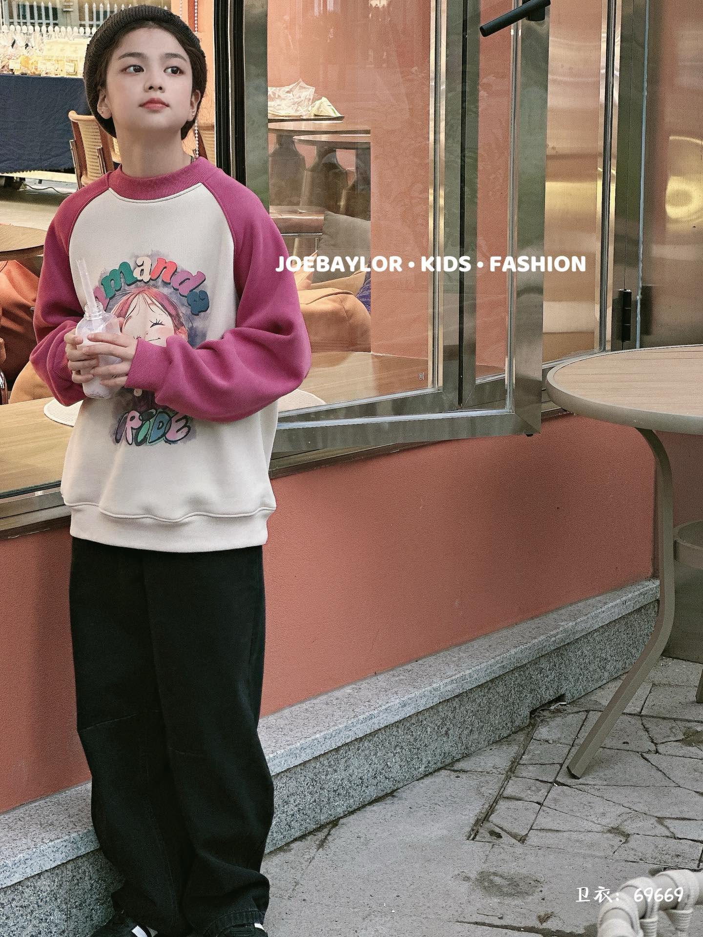 乔家女童卫衣一体绒秋冬69669儿童洋气宝宝加绒加厚休闲冬装上衣