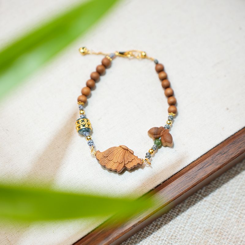 【珊木居】TX046 百幻蝶 老山檀香蝴蝶单圈木带宝手串