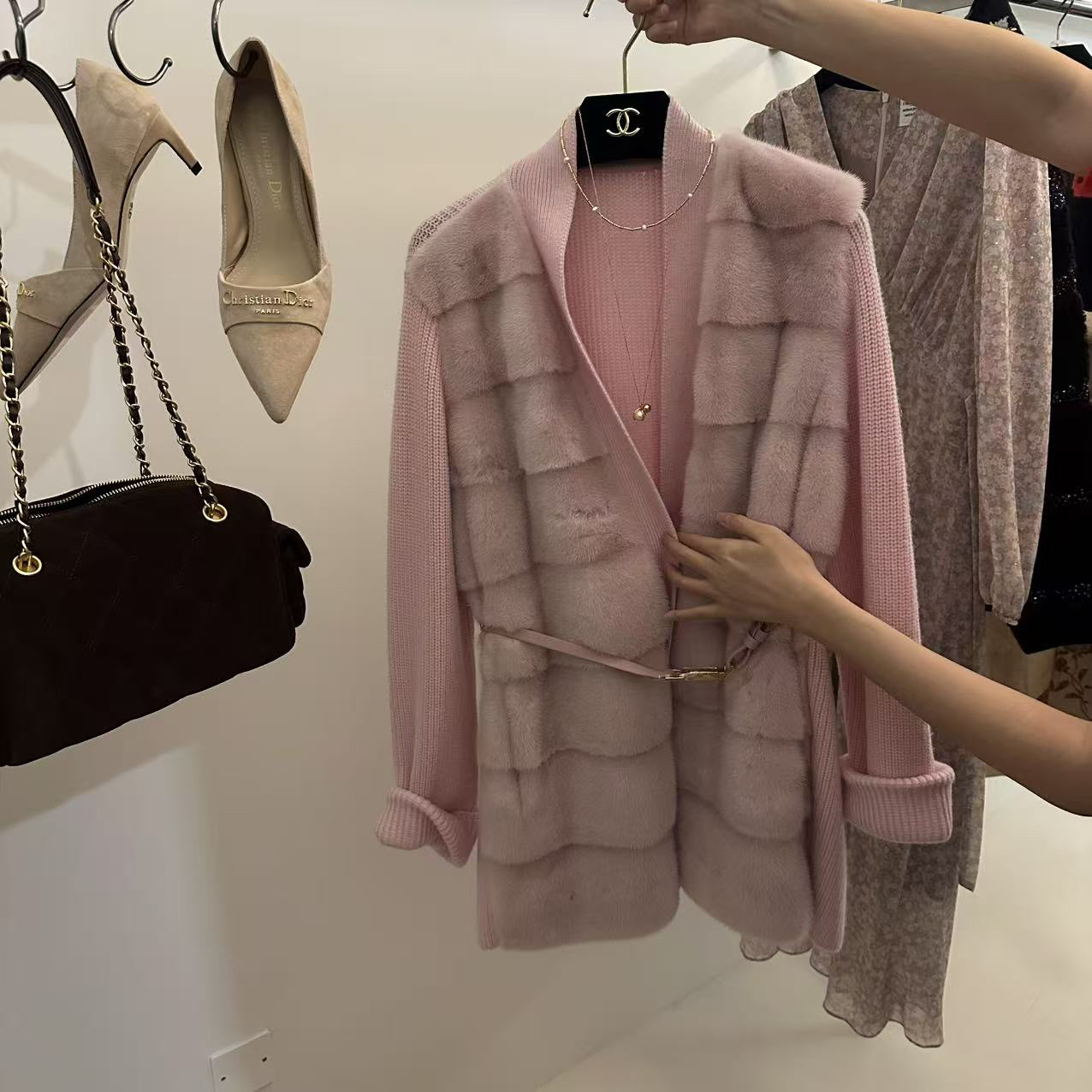 “碎花梦境”温柔风甜美毛毛针织小外套～