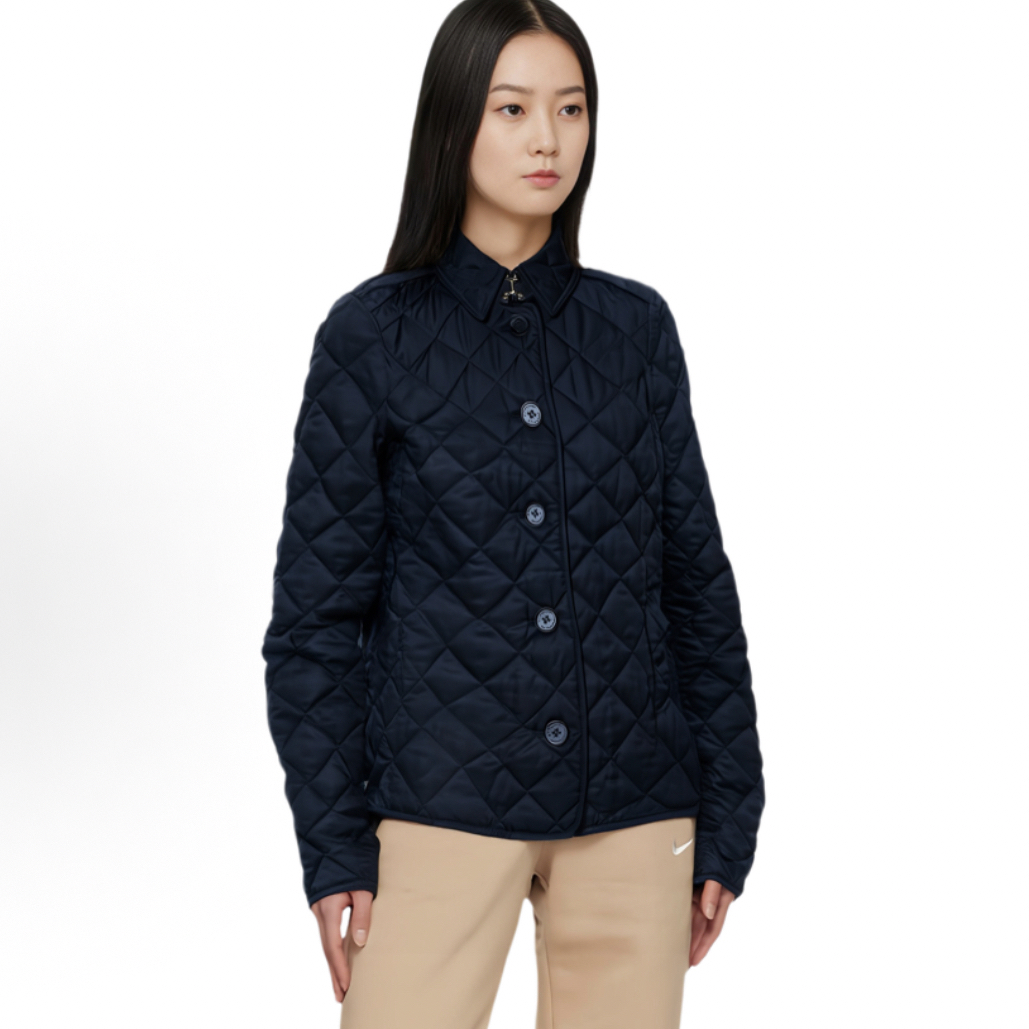 99新 BURBERRY/博柏利 藏蓝色棉服外套/S码/B02627