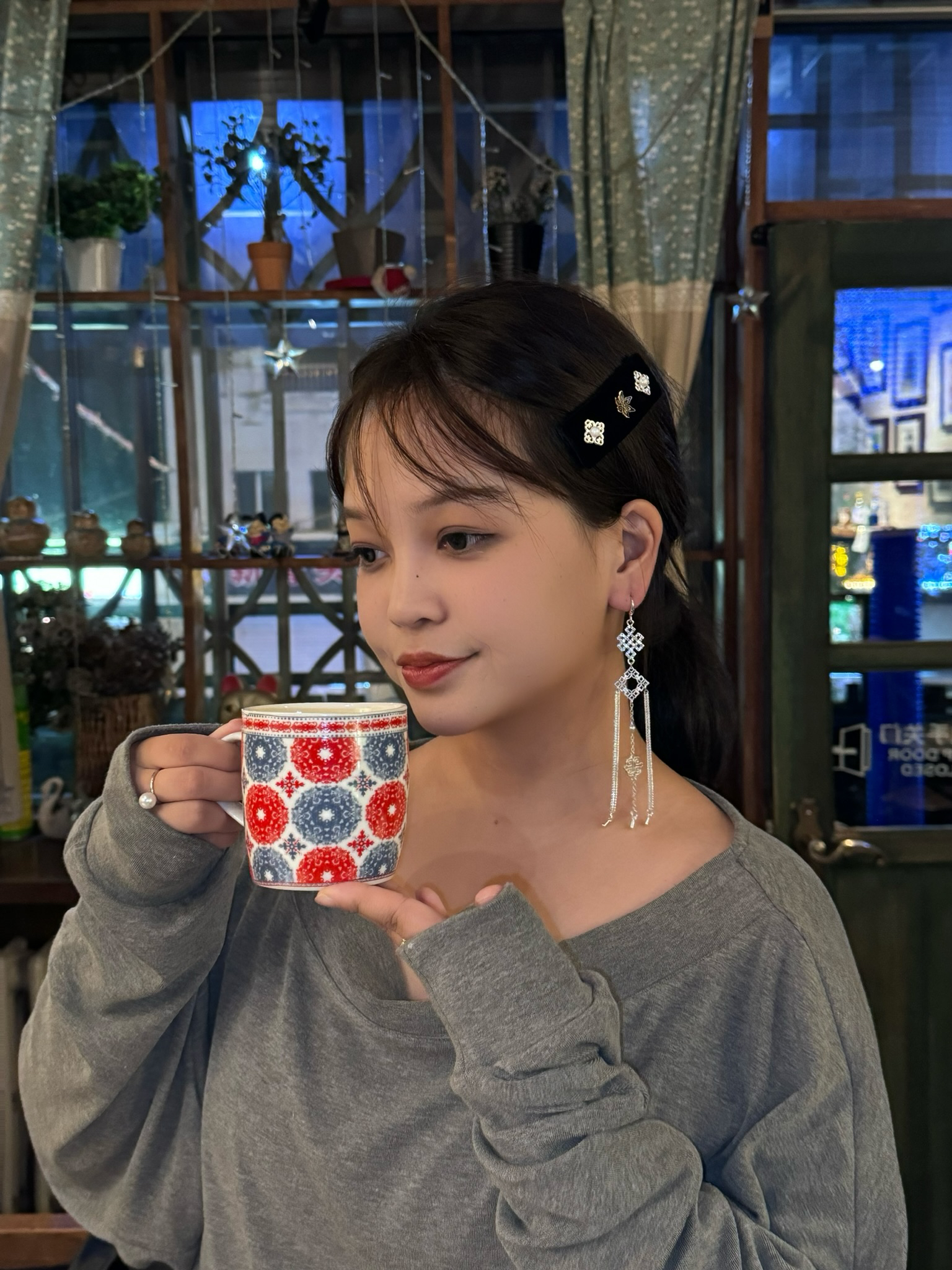 合金耳饰 Himoka 原创民族风手工气质时尚百搭长款耳饰925银针