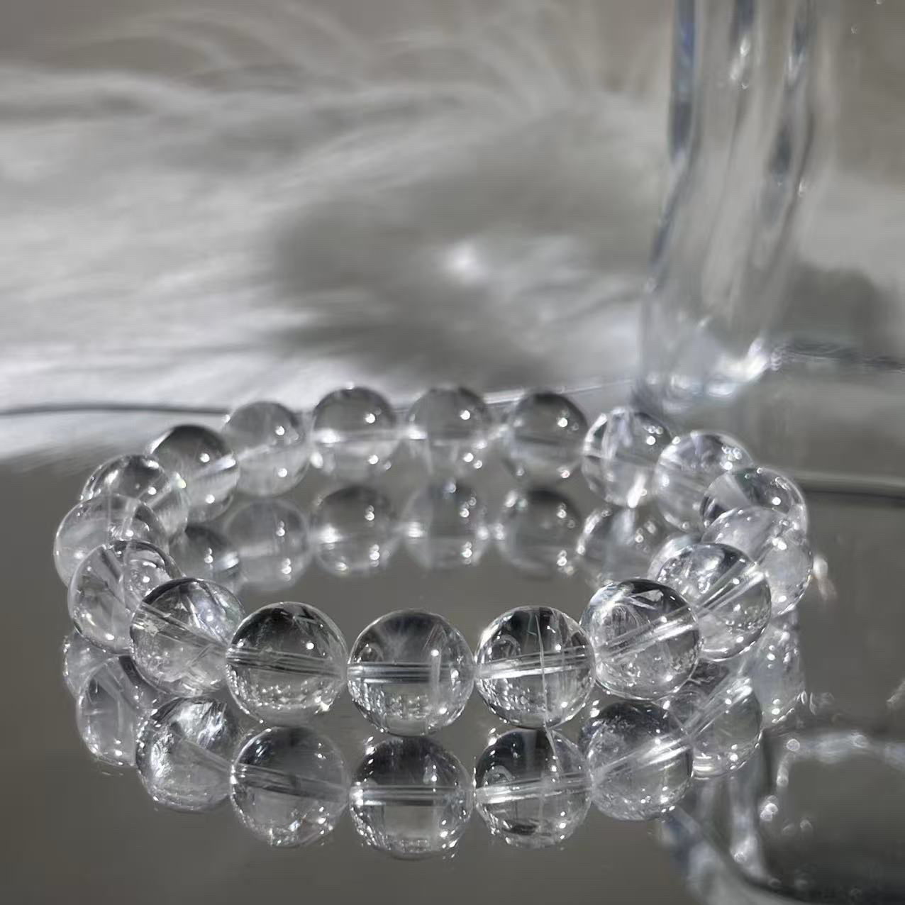 天然白幽灵单圈手串A040多样性发其一