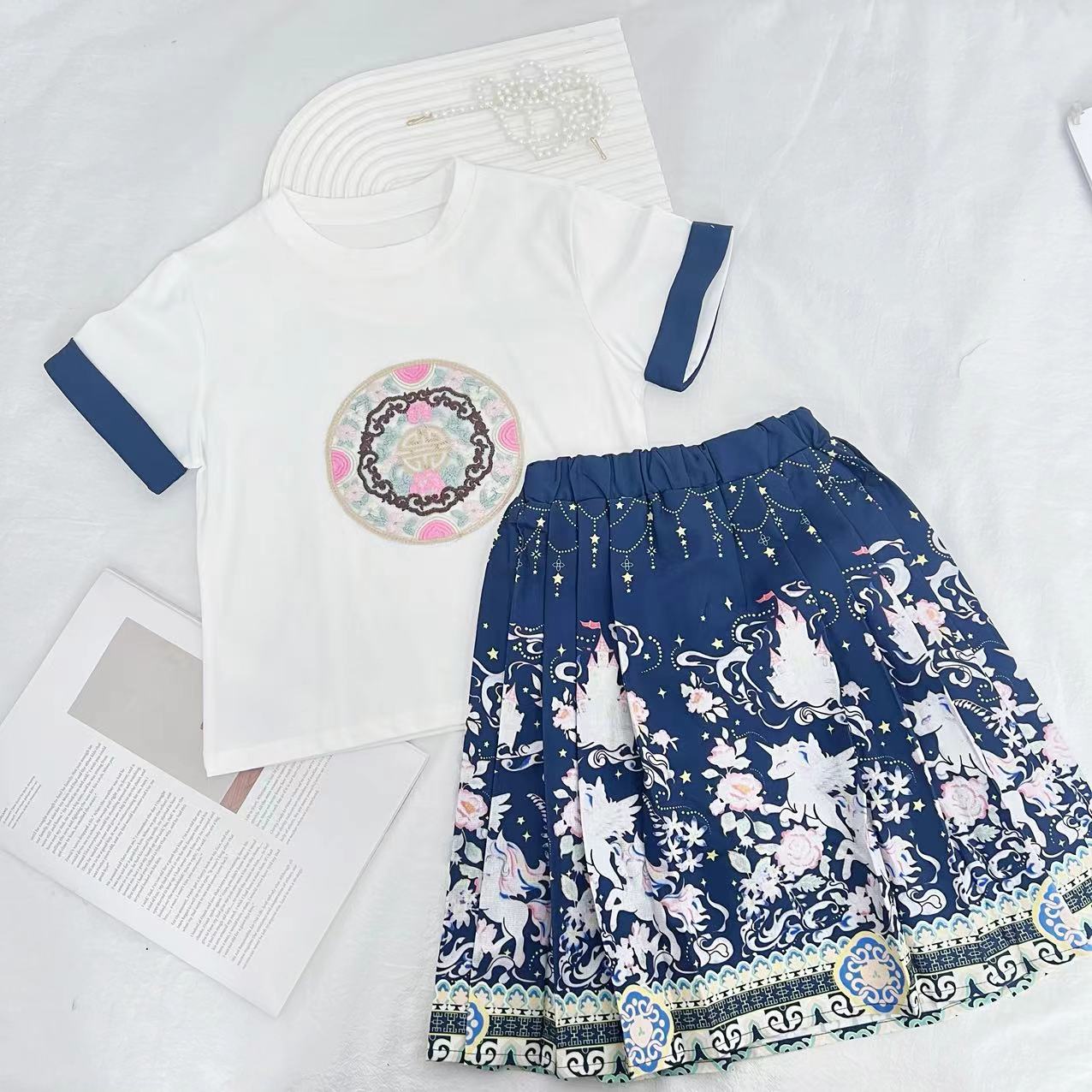 女童2025夏季新款国风马面裙套装B2568