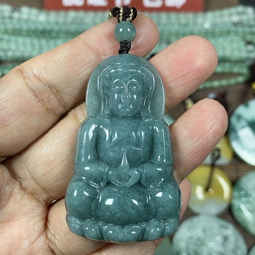 【闪购商品】翡翠颈饰未镶嵌玉吊坠翡翠玉正装观音