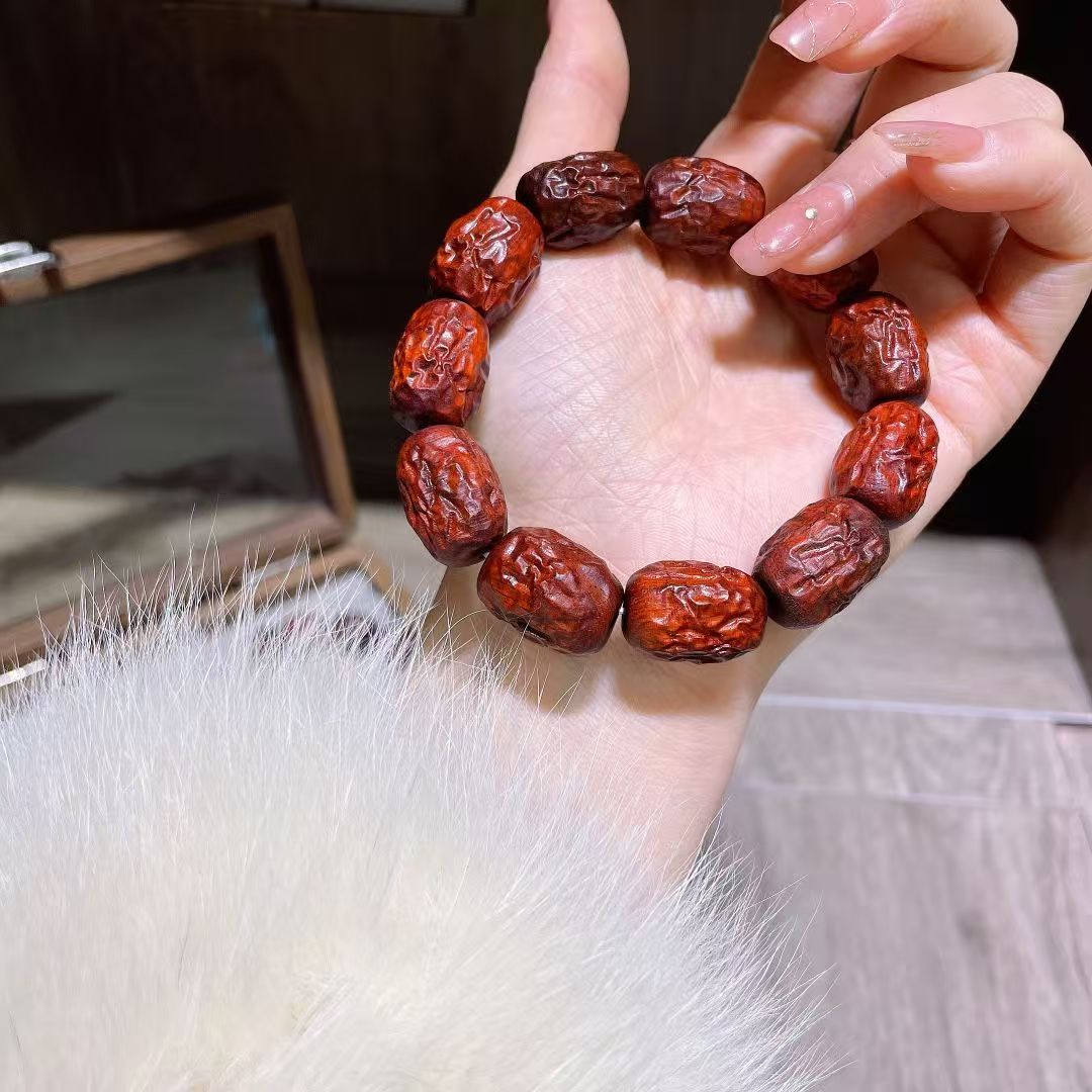【龙虎山】小叶紫檀印度红枣型手串文玩把玩件