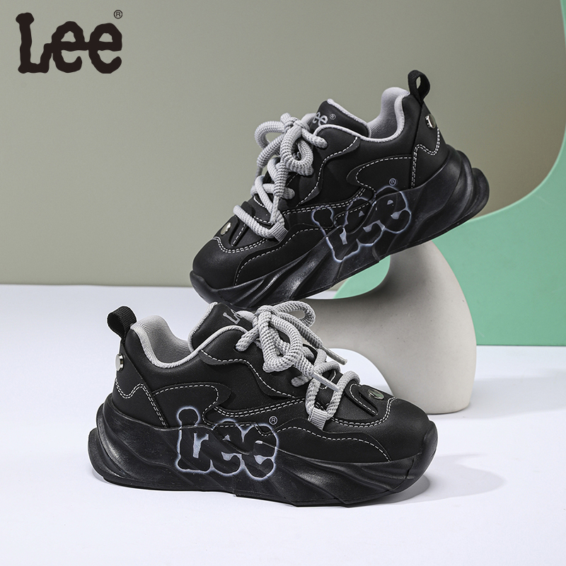 Leekids平衡运动鞋女男秋季男童跑步鞋休闲鞋厚底老爹春秋