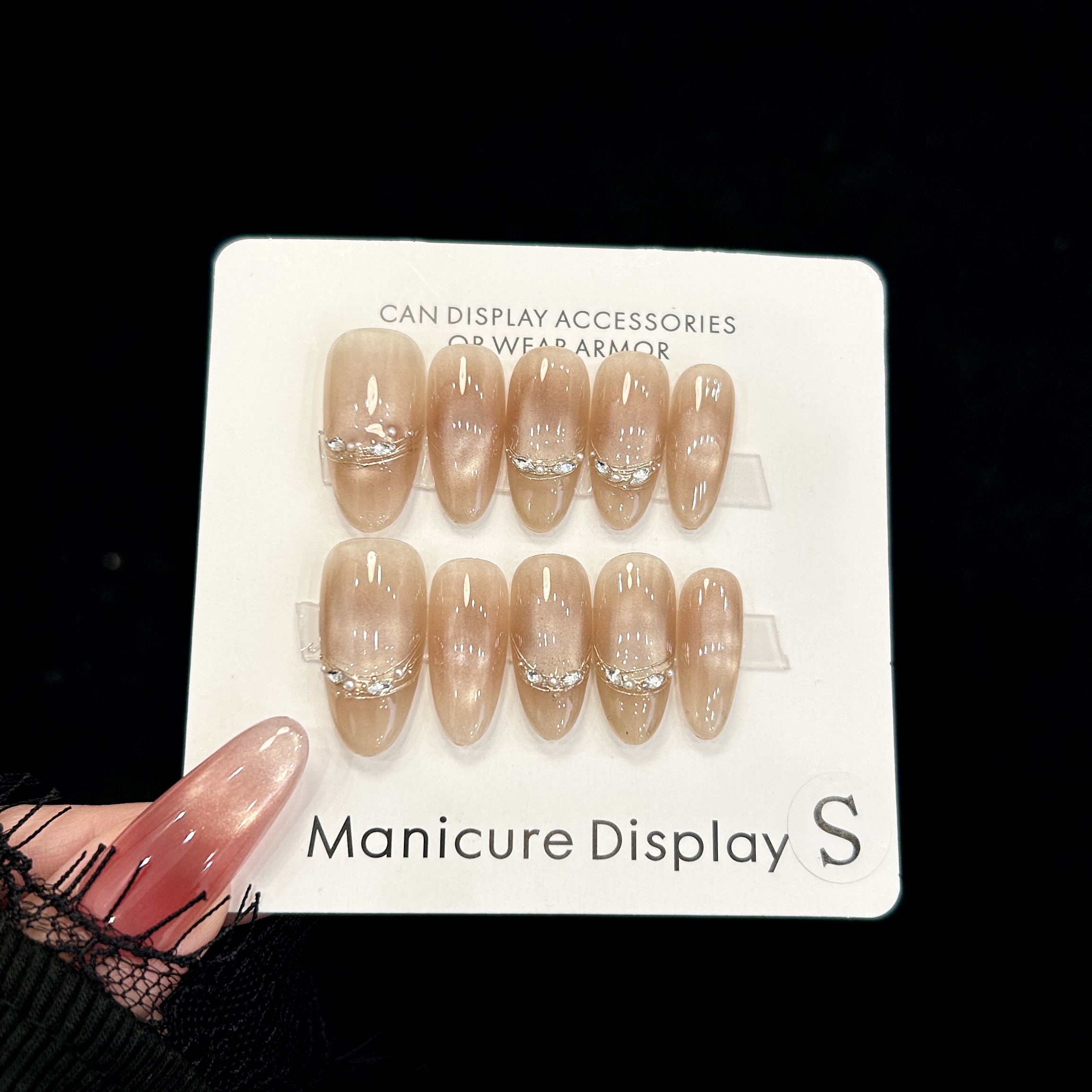 【暖玉】蓝珊手工穿戴甲秋冬显白简约纯欲气质百搭美甲贴片