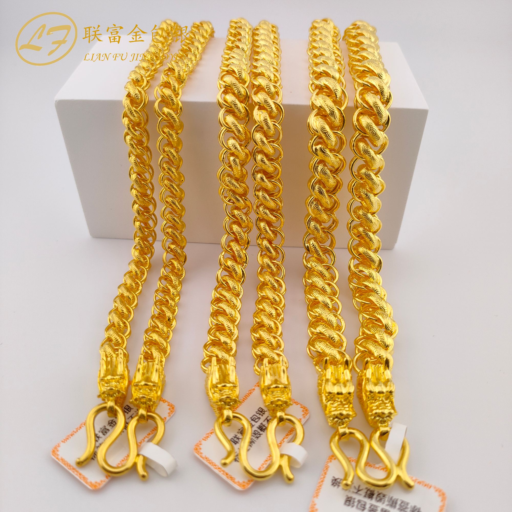 链子足银 链子足银 泰国扁龙骨项链 男士霸气潮流长链气质