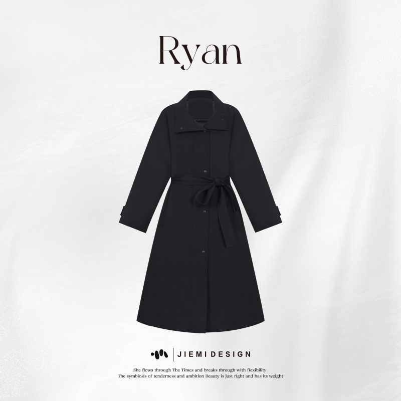 【石头Ryan】冬日旅人丨解构廓形气质女款长款风衣鹅绒服W58YR305