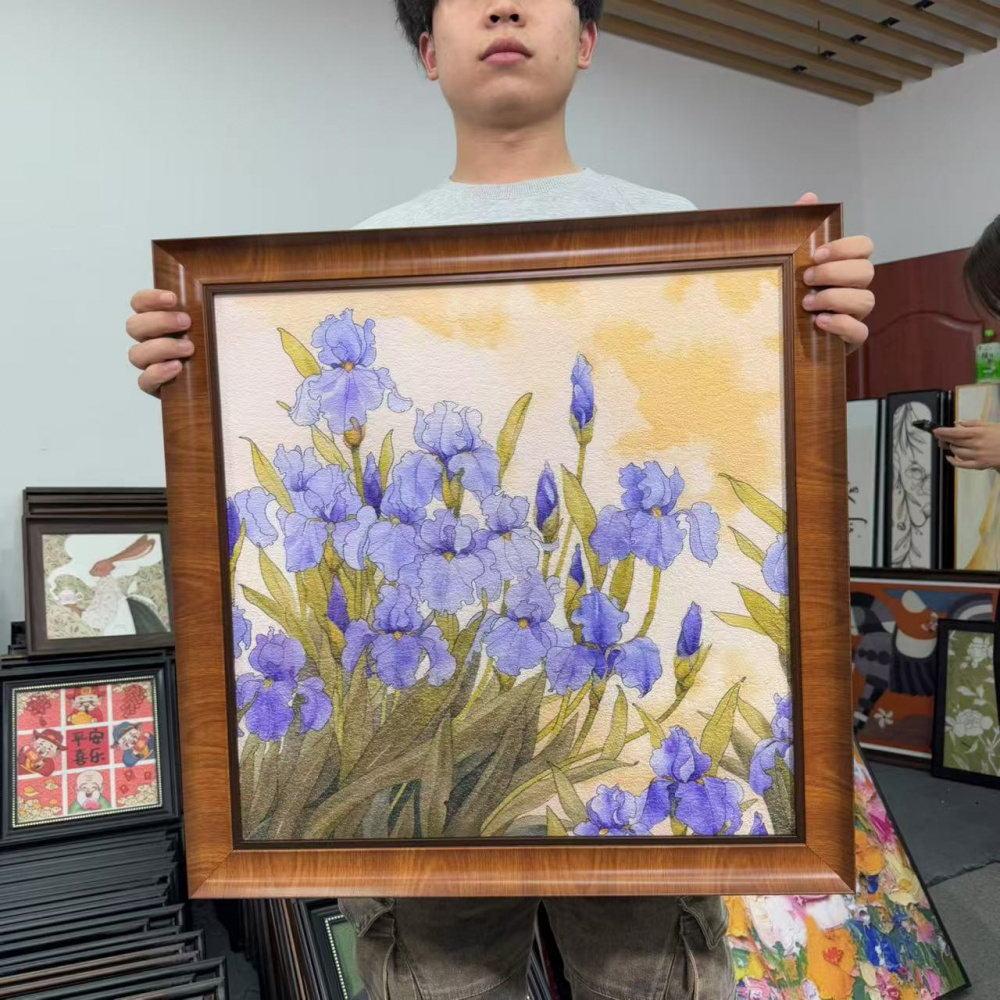 法式复古花卉装饰画餐厅卧室玄关挂画艺术壁画6060装饰画F055