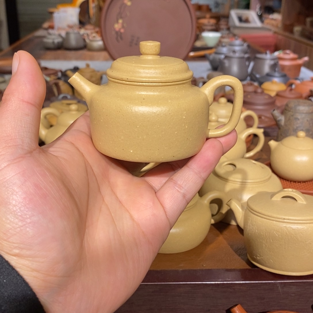 紫砂茶壶原矿本山绿泥之梨皮绿泥高德钟130cc