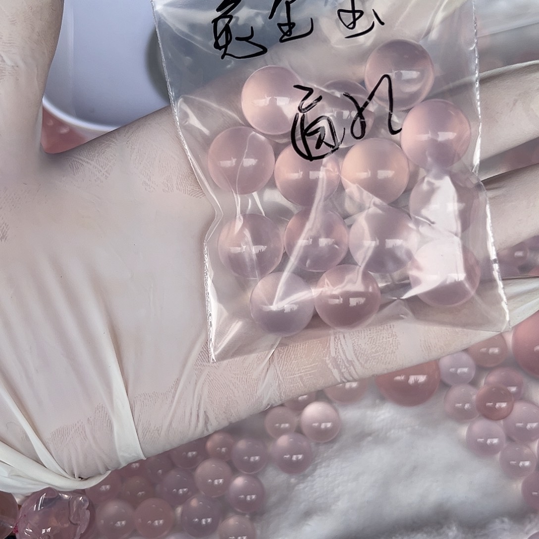 A***—水晶未镶嵌手串天然粉水单珠通孔