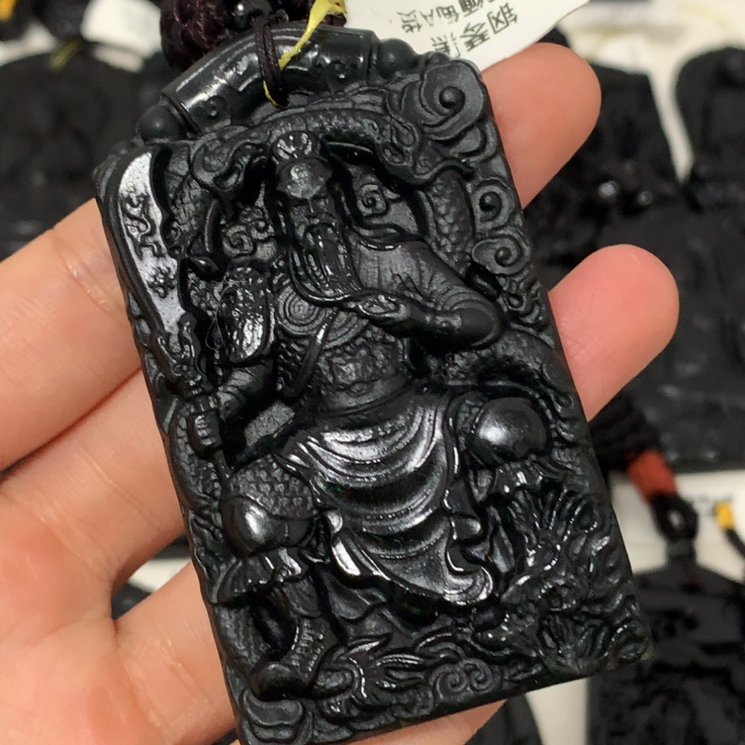 天然缅甸a货钢琴黑挂件