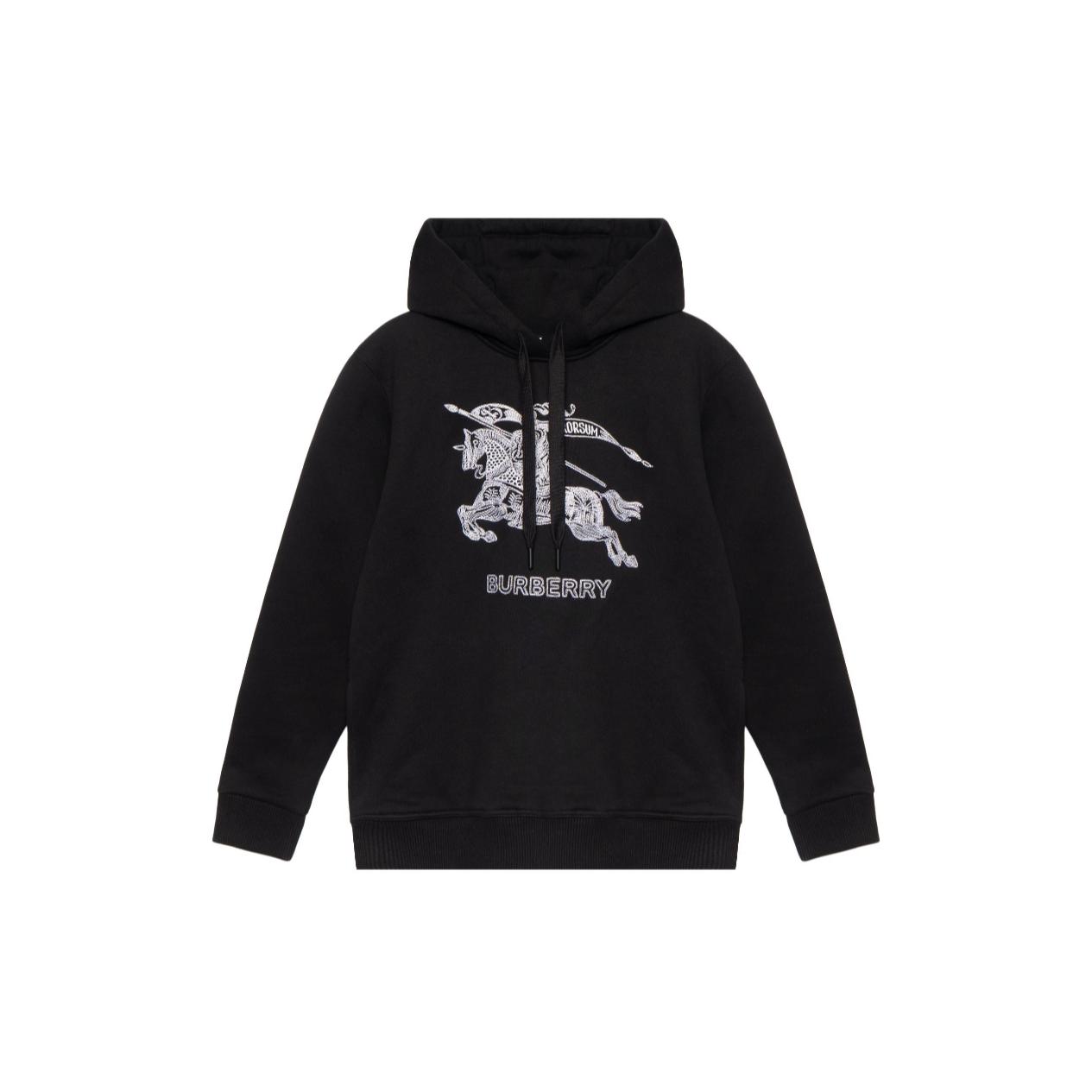 Burberry博柏利 SS23 字母Logo刺绣卫衣 男女同款 黑色 80727761