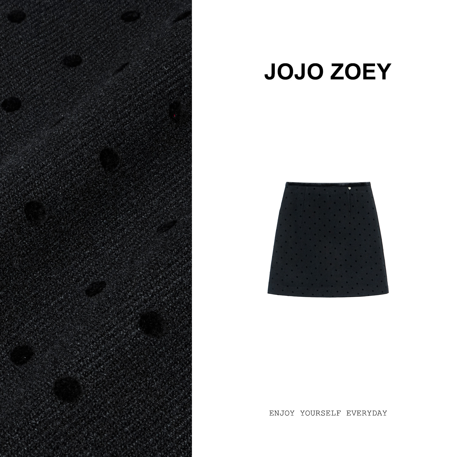 JOJO ZOEY【情纸书信】~新款波点设计感半身裙高腰波点短裙dq-25623