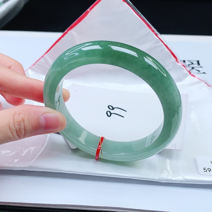 翡翠手镯未镶嵌缅甸天然a货手镯59+