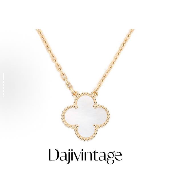 大吉中古/梵克雅宝白贝母中号四叶草项链