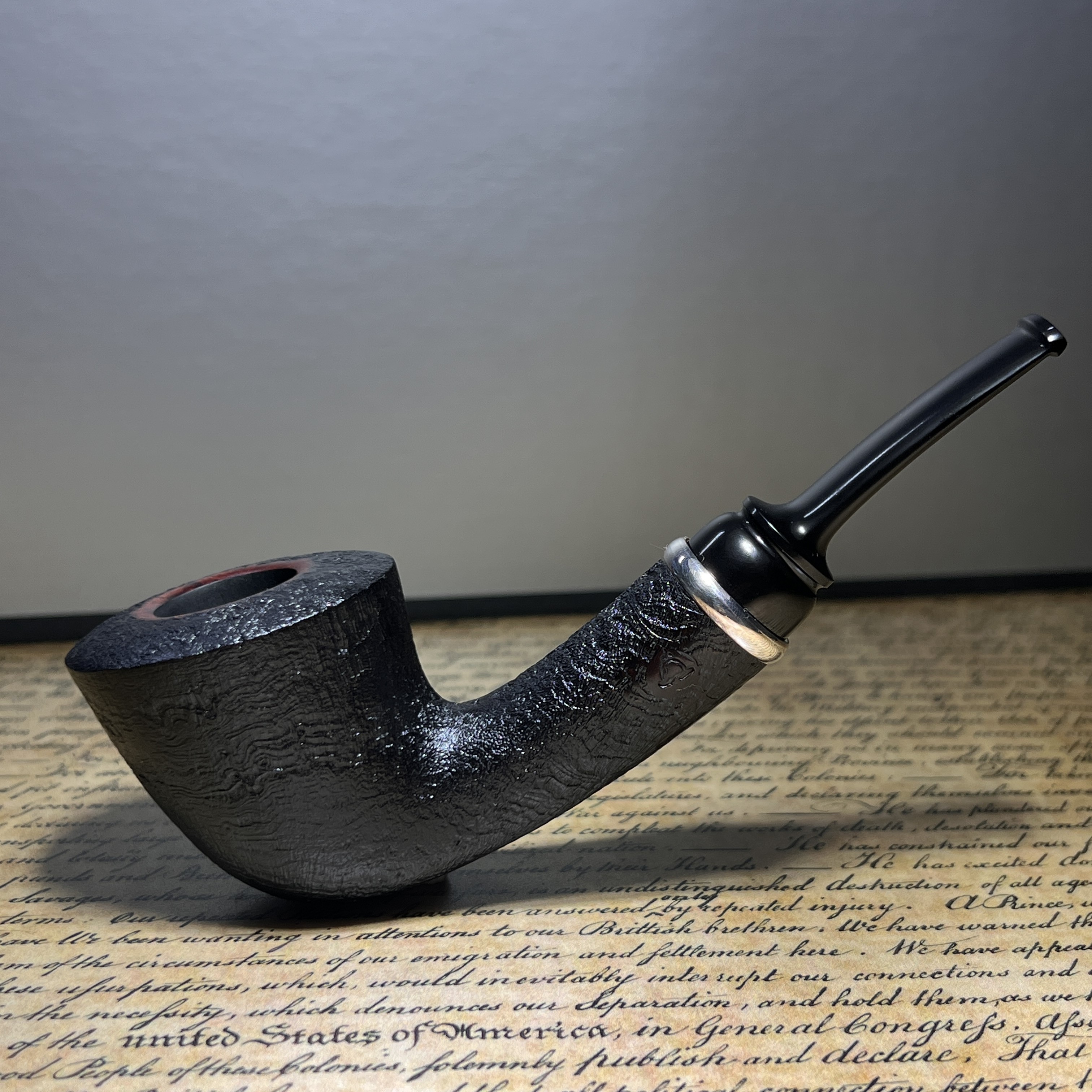 中国我本志真塔系列喷砂都柏林楠木手工烟斗