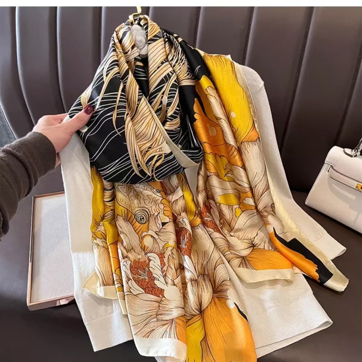 SJ308金鱼海棠80*180丝巾/围巾