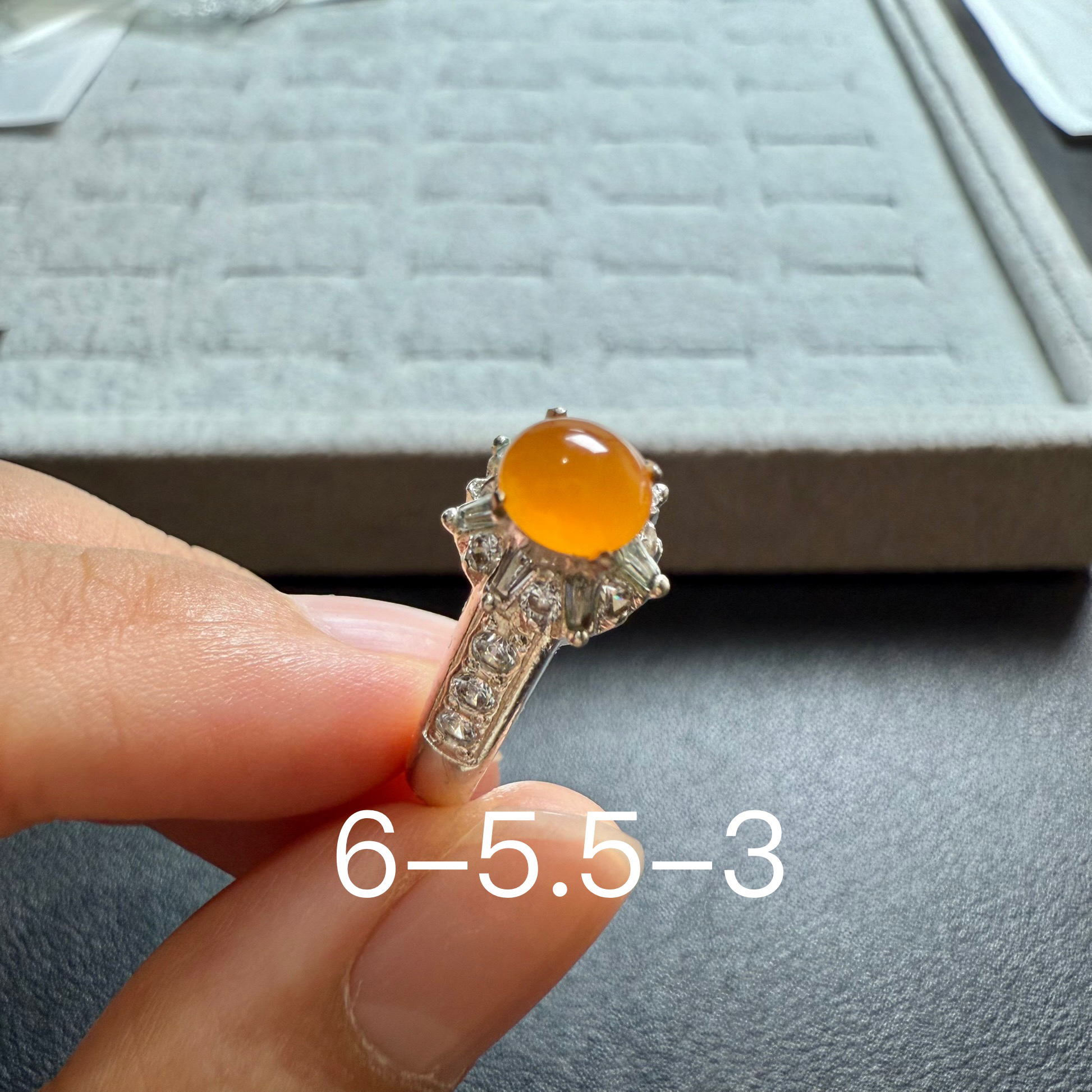 漏！芬达黄！天然缅料翡翠冰黄翡蛋面戒面饱满圆润无纹裂