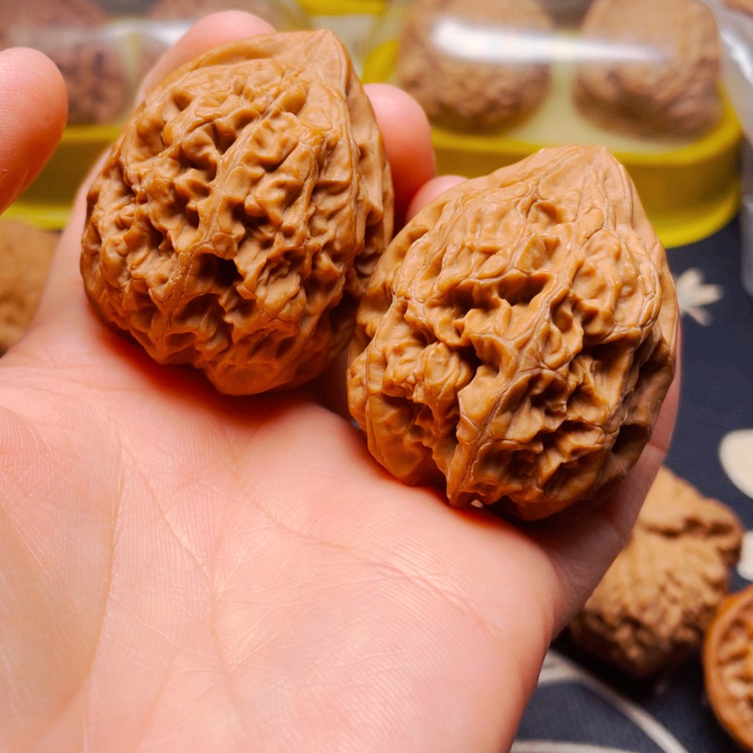 吊坠文玩核桃火苗一对