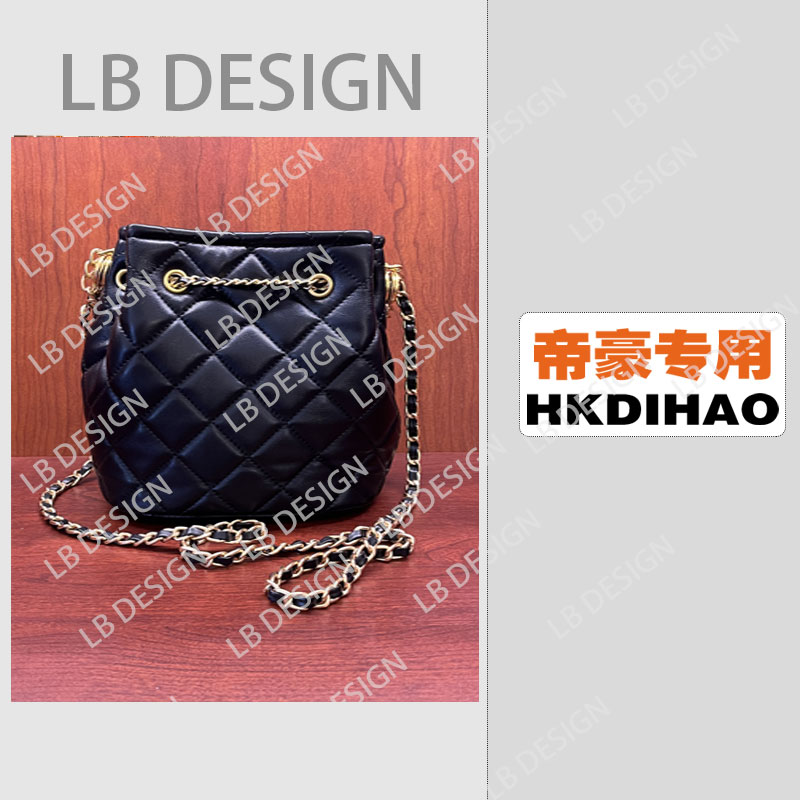 DESIGN【韩99288黑色水桶20CM】手工打造真皮高端定制女士包